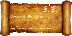 Bocskai Bettina névjegykártya